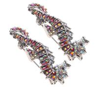 VILLCASE 2pcs Seahorse Brooch Pin Dress Brooch Unique Design Shiny Alloy Rhinestones Standout Accessory Adds Elegance Women Gala Party