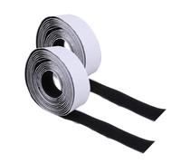 VILLCASE 2PCS Self-Adhesive Hook and Loop Strips with Strong Grip Double-Sided Interlocking Tape for DIY Window Screen Mesh Black Easy to Use for Sewing Crafting and Mosquito Net Fixing