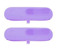 VILLCASE 2pcs Silicone Makeup Brush Travel Case Small Makeup Bag for Purse with Cleaning Comb Organizing Tools and Secure Storage for Carrying in Your Travel Bag