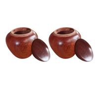 VILLCASE 2pcs Small Keepsake Urns Mini Urns for Ashes Handmade Wooden Material Elegant Design Lightweight Convenient to Store Safe for Your Hands Suitable for Pet Hair and Human Ashes