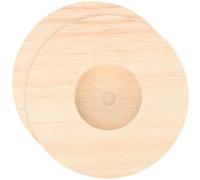 VILLCASE 2pcs Solid Rubberwood Round Table Lamp Bases Solid Rubberwood Round Table Lamp Bases DIY Lighting Suitable for Home and Office Display