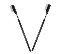 VILLCASE 2pcs Stainless Steel Eyelash Comb with Straight Handle and Fine Comb Teeth for Eyelash Grafting, Improves Grafting Results and Creates Natural Elongated Lash Look at Home