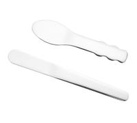 VILLCASE 2pcs Stainless Steel Face Spatula Set for Women, Compact Portable Style with Reliable and Comfortable to Hold Metal Makeup Spatulas for Skincare and Eye Cream Application