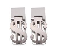VILLCASE 2pcs Stainless Steel Money Clip Wallets with Ticket Clamp, Lightweight Sturdy Metal Clips to Secure Cash and Cards, for Everyday Use