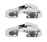 VILLCASE 2pcs Stainless Steel Thickened Frog Spring Buffer Hinges Silver Soft Closing Hidden Door Hinges Easy Installation for Cupboards Doors Home Use