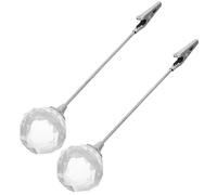 VILLCASE 2pcs Table Number Holders Place Card Holders 5.9"/15 Cm Crystal Ball Base Stylish Elegant Metal Memo Clips Space-Saving Effortless Organization for Office Restaurants