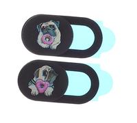 VILLCASE 2Pcs Ultra Thin Mobile Phone Webcam Cover with Lovely Dog Pattern Privacy Protector Durable Camera Slide Cover for Laptop Tablet Computer Use
