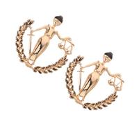 VILLCASE 2pcs Vintage Golden Libra Scale Brooch Pins for Men Suit and Coat, Lightweight Alloy Lawyer Jewelry with Symbolic Justice Design, for Daily Patrols and Important Gatherings