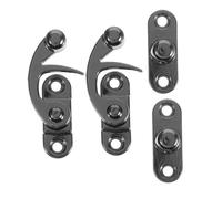 VILLCASE 2pcs Vintage Zinc Alloy Latch Hooks Right Swing Arm Decorative Hasp Locks for Jewelry Boxes Wooden Cabinets Toolbox Antique Style Hardware