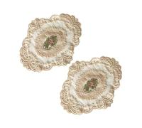 VILLCASE 2pcs White Lace Tablecloths Lightweight Foldable Crochet Table Cloths Beautiful Pattern Design for Festival Decoration or Restaurant Use