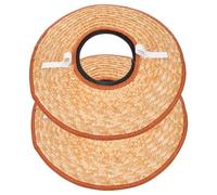 VILLCASE 2pcs Wide Brim Straw Sun Shade Visor for Hard Hats Construction Helmet Shield Attachment Breathable Design for Outdoor Protection