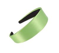 VILLCASE 2pcs Wide-edge Satin Hair Headbands Fluorescence Green Solid Hair Bands Creative Headdresses for Women and Stylish Accessories for Daily Wear and Sports