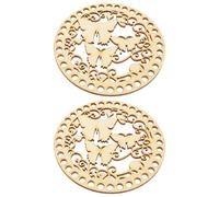 VILLCASE 2pcs Wooden Basket Base Wear-Resistant Basket Base Creative Shape Elegant Wood Bottom Comfortable to Touch for DIY Crochet Bags