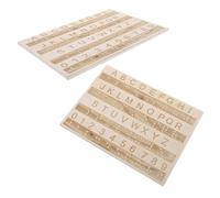 VILLCASE 2pcs Wooden Braille Alphabet Board Learning Tool for Blind People Teaching Educational Activity Random Color