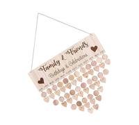 VILLCASE 2sets DIY Wooden Calendar Reminder Birthday Board Wall Wood Chips Pendant Calendar Plaque Board for Living Wall Art Home The Family