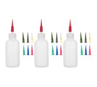 VILLCASE 3-Pack 50ml Needle Tip Squeeze Bottles for Pottery Glaze - Ceramic Precision Applicator Set with Spare Tips, Plastic & Metal, 3.74 x 4.13 x 1.38In - Fine Control for Detailed Craft Projects