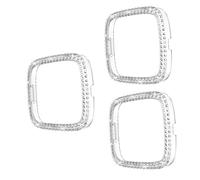 VILLCASE 3 pcs Watch Case Transparent Double Row Drill Protective Cover Shock Smartwatch Shell Frame Scratch Resistant Stylish Durable Accessories