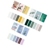 VILLCASE 3 Sets Retro Floral Memo Pad Self-stick Tearable Paper Notepad for Office and Home Student Use Practical Stationery School Supplies Color