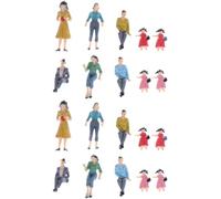 VILLCASE 30Pcs 1/25 Scale Painted People Figures Plastic Miniature Model Figures for Architectural Layouts and Dioramas, Colorful Sitting and Standing Scale People for Model Random Color