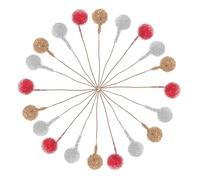 VILLCASE 30pcs Artificial Red Berry Picks with Glitter, Foam Material, round Shape, for Christmas and Halloween Wreaths, Versatile Holiday Decoration to Create Festive Atmosphere in Homes