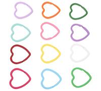 VILLCASE 30Pcs Colorful Heart Shaped Split Key Rings Metal Jump Rings for DIY Keychain Charms Crafts Jewelry Making Accessories Bulk Set