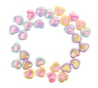 VILLCASE 30pcs Cute Heart Spacer Beads for DIY Jewelry Making Lightweight Acrylic Beads for Bracelets Necklaces Phone Charms Earring Crafts for Holiday Decorations and Creative Projects