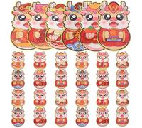 VILLCASE 30pcs Lunar Year Red Envelopes with Dragon Design Traditional Chinese Money Pockets for Weddings Birthdays Showers and Celebrations Mixed Style Hong Bao Bags