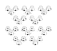 VILLCASE 30pcs Silver Metal Perfume Bottle Caps Replacement Collar for 15mm Fragrance Bottles with Upgraded Seal and Easy Installation, for Everyday Use and Travel