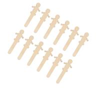 VILLCASE 30pcs Wooden Craft Shapes People Shaped Ice Pop Stick Figures for Painting, Polished Surface and Easy Cleaning, for Classroom and DIY Graffiti Crafts