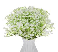 VILLCASE 36 Pcs Realistic Artificial Gypsophila Flowers Breath Faux Bouquet for Wedding Home Decoration Stems Vibrant White Floral Arrangement for DIY and Bridal Shower