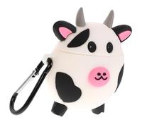 VILLCASE 3D Cow Earbuds Case Soft Silicone Headset Cover with Keychain Cute Cow Design Protective Earbud Storage for Boys and Girls and Adults Lightweight and Portable Random Color