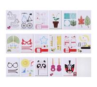 VILLCASE 3D Printed Stroke Book for Kids and Adults 17 Paper Models with Transparent Plate Ideal for 3D Pen Drawing and Graffiti Templates Eco-Friendly and Safe
