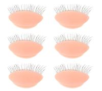 VILLCASE 3pairs Removable Silicone Eyelash Practice Eyelids for Extension Training Realistic Lash Mannequin Eyes Imitate Human Skin Touch Suitable for Beginners and Professional Makeup
