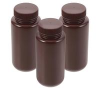VILLCASE 3pcs 500ml Plastic Medicine Bottles with Caps, Refillable Dark-Colored Laboratory Sample Containers for Chemical Storage and Reagent Handling