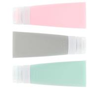 VILLCASE 3pcs 80ml Refillable Travel Bottles Set for Shampoo, Shower Gel, and Cosmetics, Portable Silicone Material, Leak-proof Design, for Travel and Bathroom Use