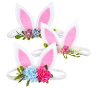 VILLCASE 3pcs Bunny Ears Headband Elastic Hair Bands, Non-woven Fabric Cute Rabbit Ear Decoration for Birthdays and Occasion