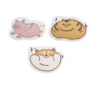 VILLCASE 3pcs Cartoon Compression Cleaning Sponges Set with Hanging Loop, Highly Absorbent Wood Pulp Dishwashing Cloths for Kitchen and Household Cleaning - Cat, Pig, and Rabbit Designs