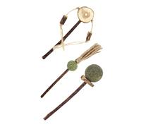 VILLCASE 3pcs Cat Chew Toy Set Catnip Balls and Wooden Dental Care Sticks for Teeth Cleaning and Molar Grinding, Interactive Pet Toy for Indoor Cats and Kittens