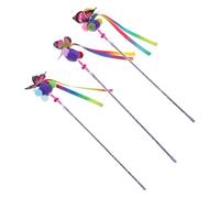 VILLCASE 3pcs Cat Teaser Stick with Realistic Interactive Cat Wand for Indoor Lightweight Colorful Tassel Teaser for Hunting Instinct Stimulation and Exercise Random Color