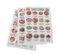 VILLCASE 3pcs Diabetic Food Chart Poster Set Low Diet Food List Diabetes Guide Poster Daily Meal Plan Pre Diabetes Diet Planner for Kitchen Healthy