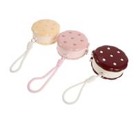 VILLCASE 3pcs Double Layer Powder Puff and Jewelry Storage Box with Smooth Opening, Portable Compact Cosmetic Organizer Case for Home Use and Travel, Plastic and Polyester Material