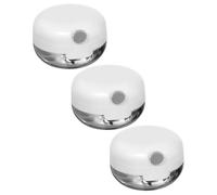 VILLCASE 3pcs Lip Balm Container Mini Cosmetic Container with Mirror Plastic and Glass Easy to Carry White for Dressing Table and Storing Other Cosmetics