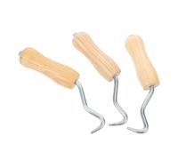 VILLCASE 3pcs Manual Rebar Tying Tool with Wooden Handle Heavy-Duty Steel Wire Twisting Tool for Concrete and Construction Site Rebar Binding Enhancing Structural Stability and Efficiency