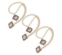 VILLCASE 3pcs Men Suit Brooch Set with Retro Pearl Design, Zinc Alloy Material, Secure Pin Mechanism, Golden Colour, for Formal Occasions and Business Meetings to Enhance Personal Appeal