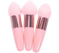 VILLCASE 3pcs Multifunctional Makeup Pens Makeup Puff Compact Blush Application Latex Mushroom Head for Beginners Travel Use Handle Assorted style