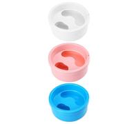 VILLCASE 3pcs Nail Soaking Bowls Set for Manicure Nail Art Accessories Finger Soak Bowls Softening Dead Skin in White Light Pink Light Blue for Salon and Home Use