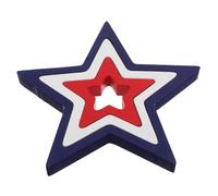 VILLCASE 3pcs Patriotic Wooden Star Ornaments Rustic Tiered Tray Decor for Memorial Day and Independence Day Celebrations for Home Decoration and Commemorative Events