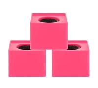 VILLCASE 3pcs Pink Plastic Microphone Flag Cube with Large Logo Display Lightweight Square Mic Logo Station for News Interview and Press Event Suitable for Hosts and Reporters
