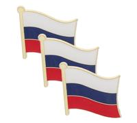 VILLCASE 3pcs Russian Flag Brooches Metal Patriotic Pins Unique Design Versatile Use Quality Assurance Team Building Club Activities
