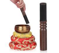 VILLCASE 3pcs Tibetan Singing Bowl Pad Sound Bowl Cushion Non-Slip Wood Cotton Cloth with Meditation Mallet for Meditation Yoga Random Color